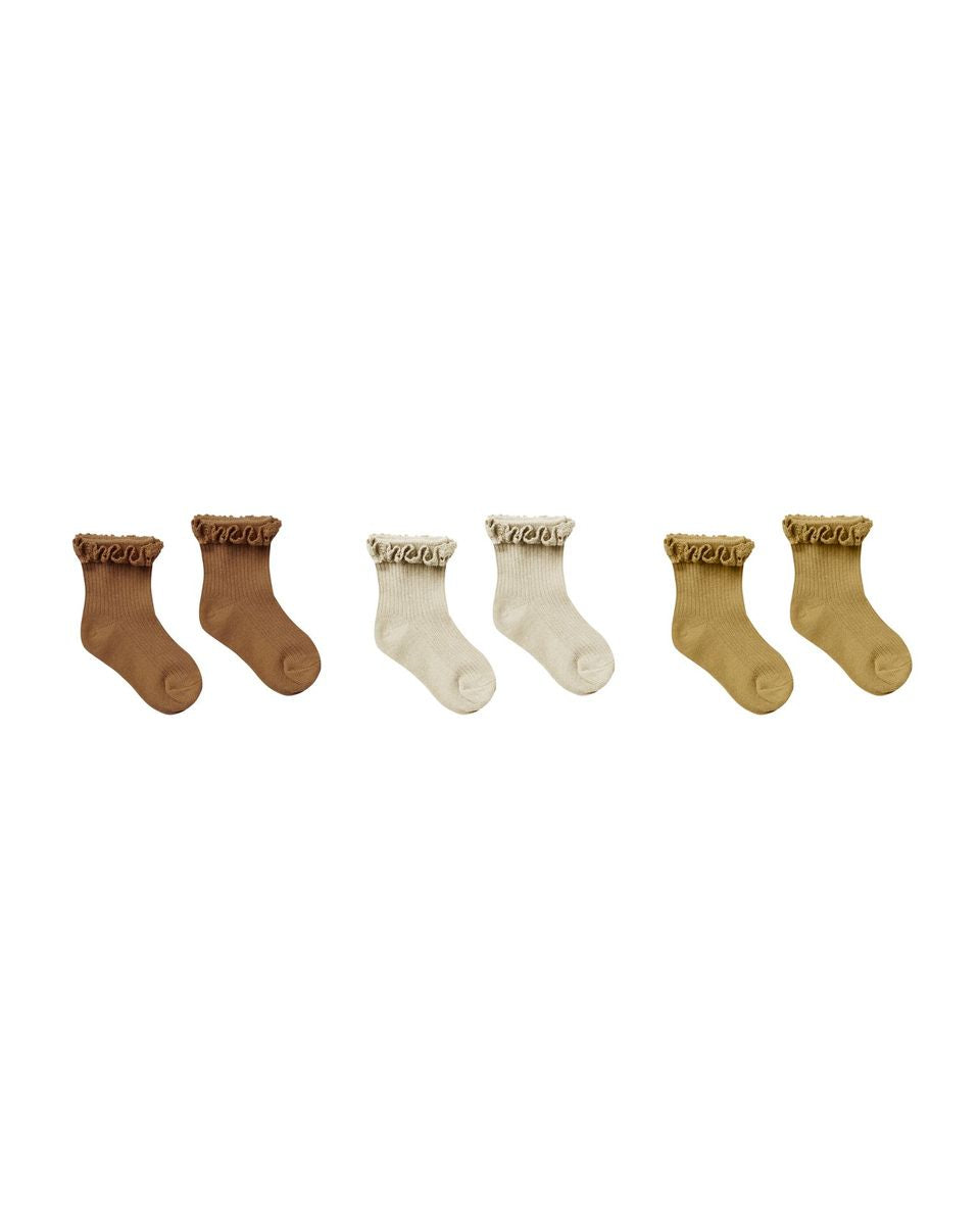 Socks | Rib Knit Ruffle | 3 Pack