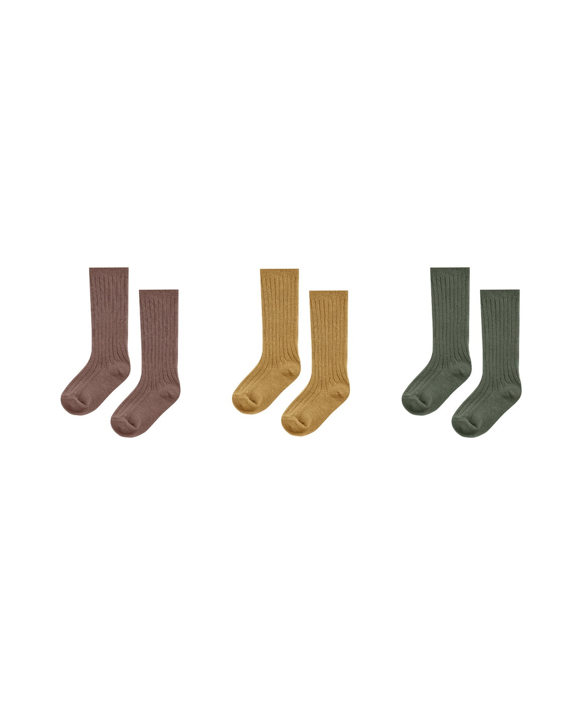 Knee Sock Set | Wine + Goldenrod + Forest